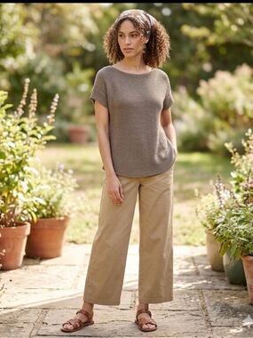 Cupio Olive Green Knit Short Sleeve Top
